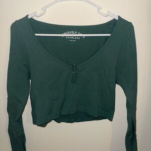 Aeropostale Dark Green Long Sleeve Blouse
